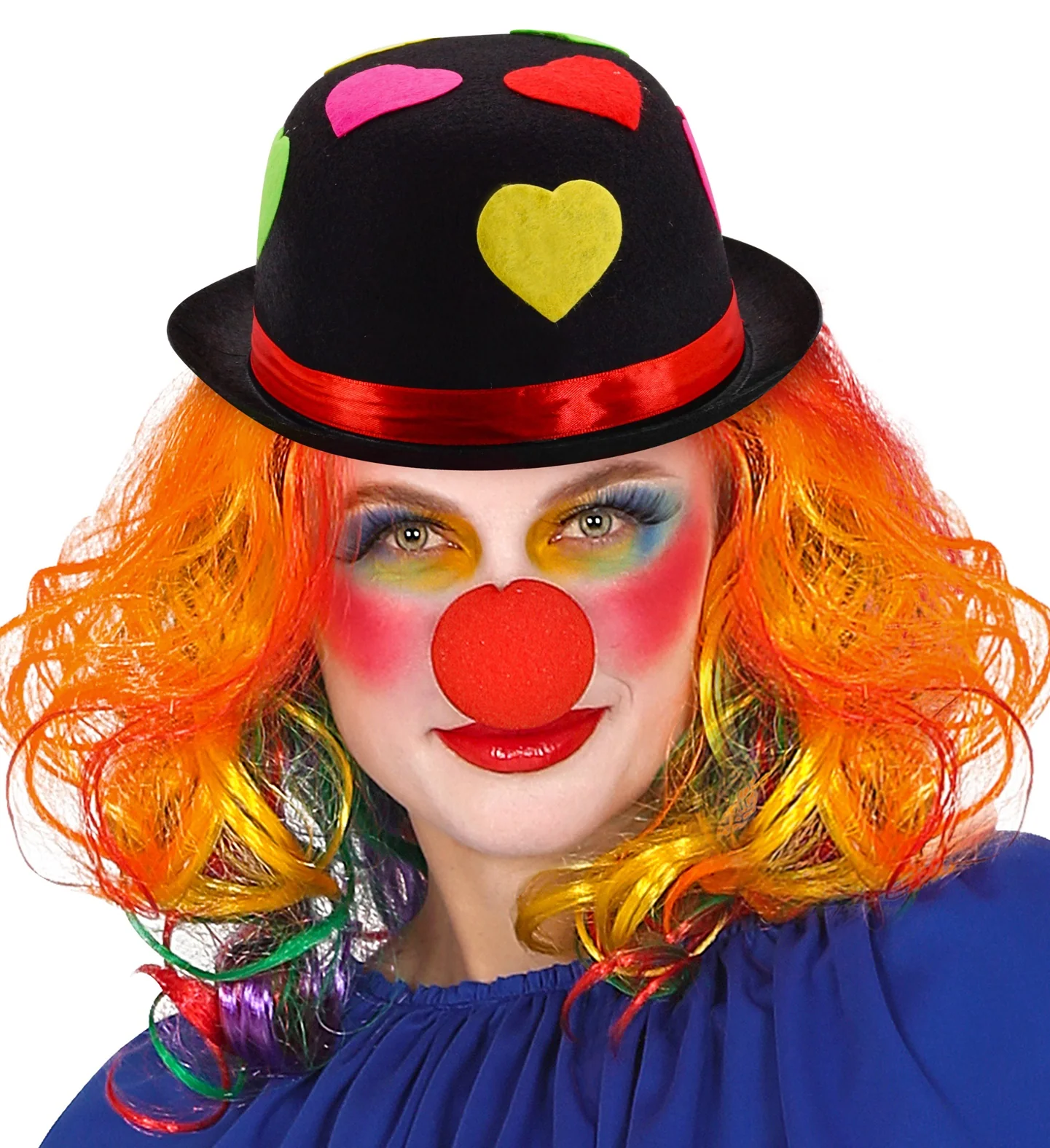 Zwarte bolhoed clown met hartjes - Image 3