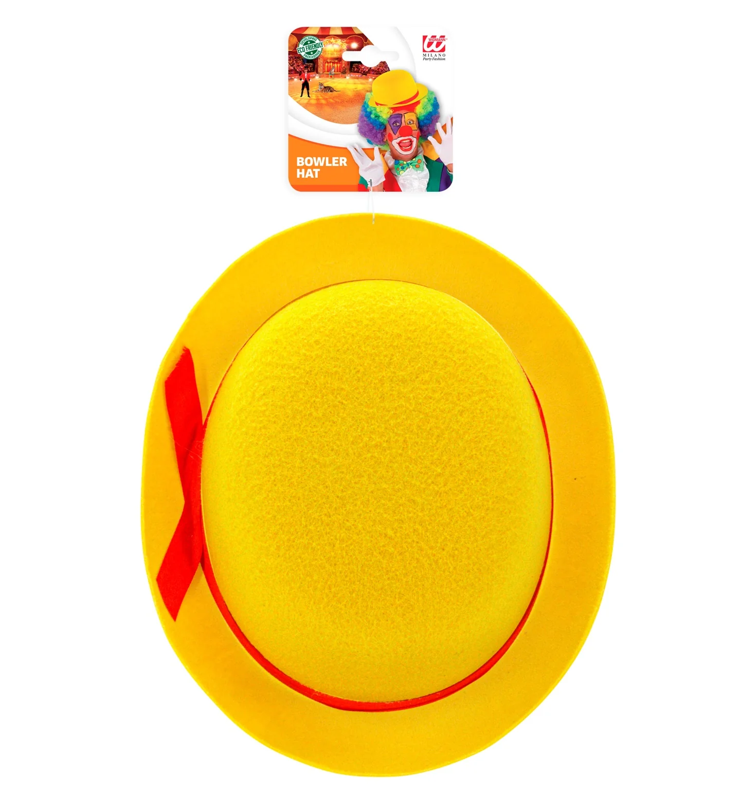 Gele clownshoed met rode band - Image 3