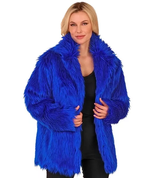 Bontjas pluche blauw kostuum Mees - Image 2