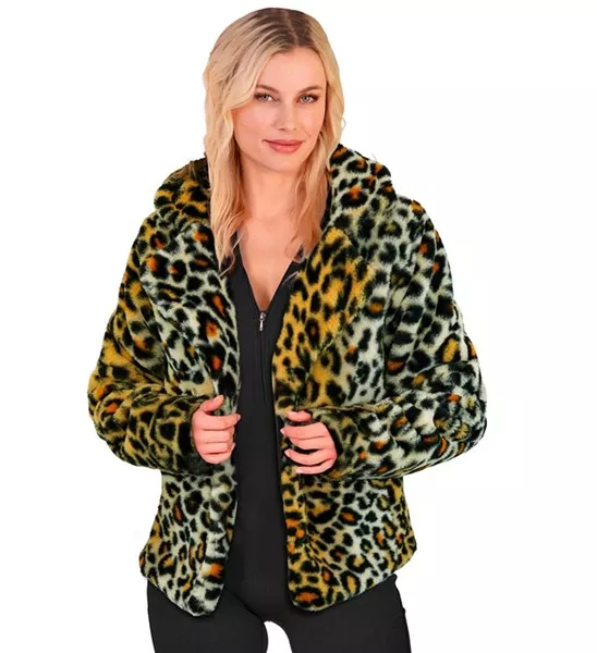 Bontjas pluche dames luipaard print kostuum Niela - Image 2