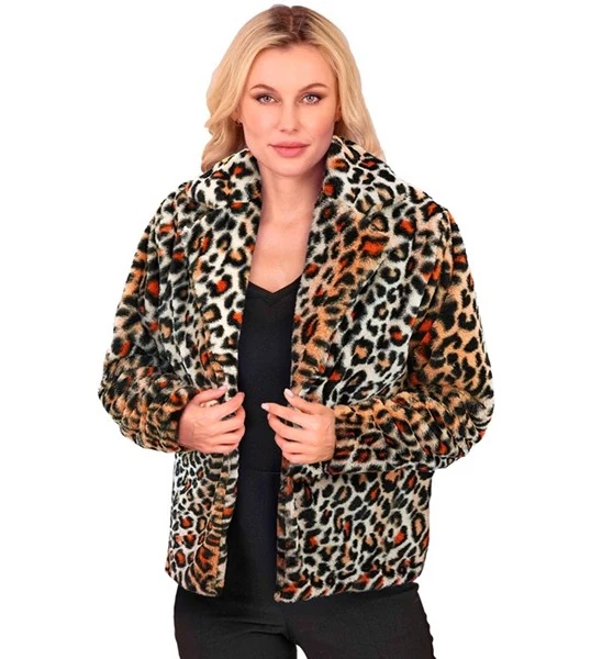 Bontjas pluche dames luipaard print kostuum Niela - Image 3