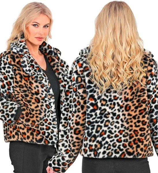 Bontjas pluche dames luipaard print kostuum Niela - Image 4