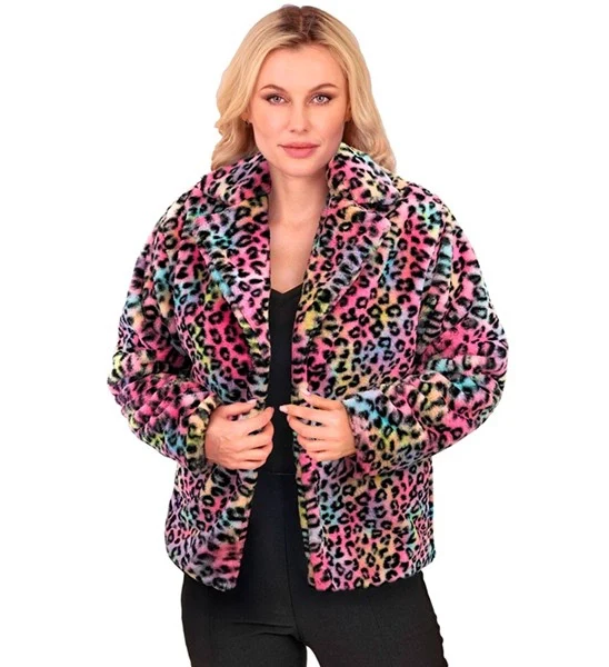 Bontjas pluche dames luipaard multi kostuum Niek - Image 2