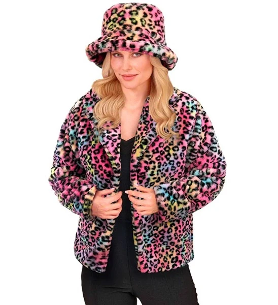 Bontjas pluche dames luipaard multi kostuum Niek - Image 4
