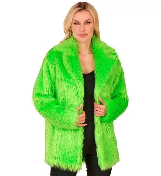 Bontjas pluche neon groen kostuum Olivia - Image 3
