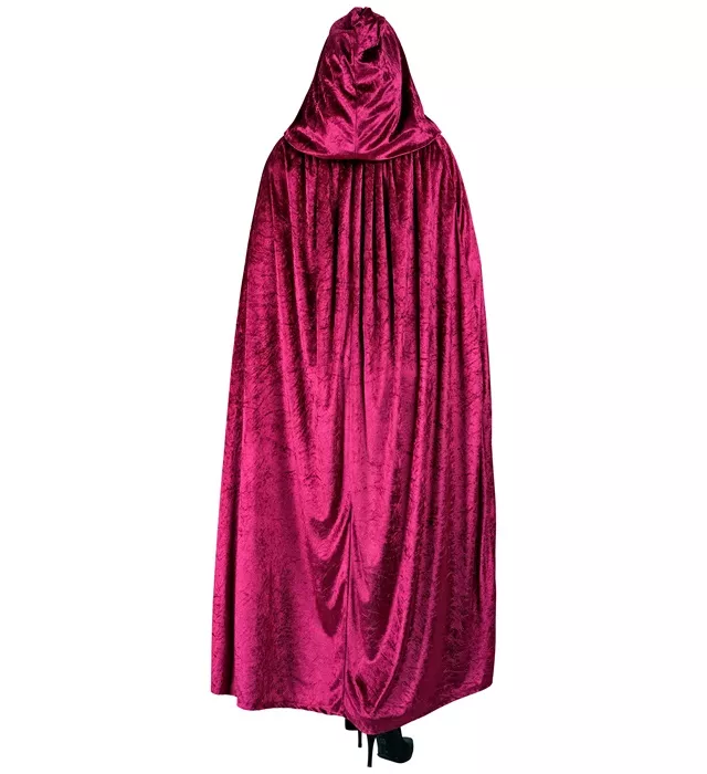 Bordeaux fluwelen cape met kap 140cm Ilse - Image 3