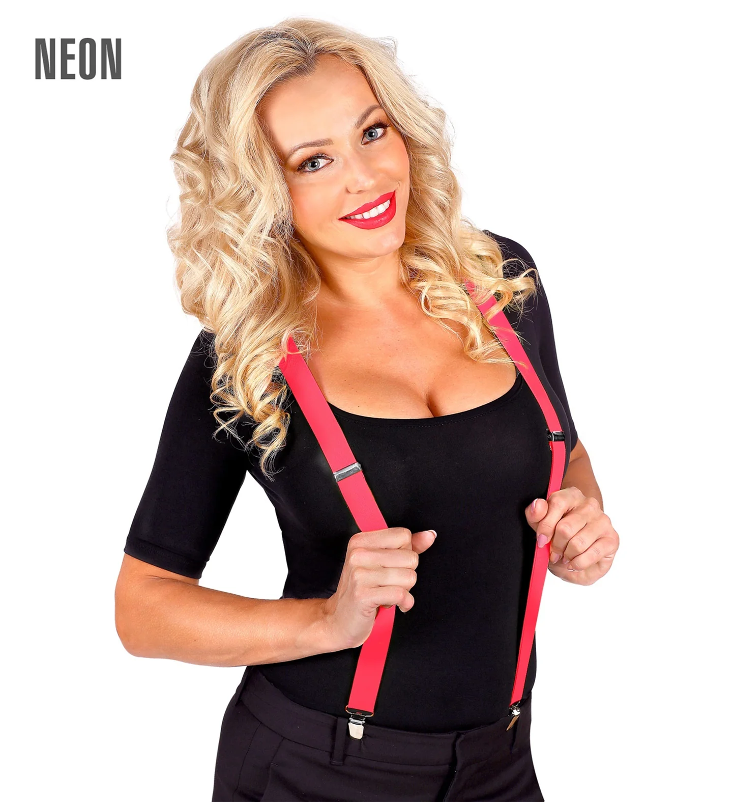 Neon roze bretels verstelbaar - Image 2