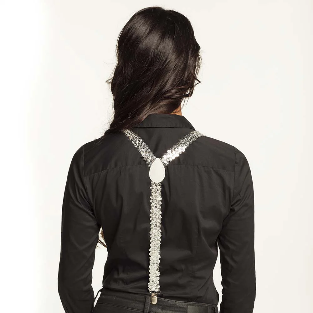 Bretels Pailletten zilver - Image 3