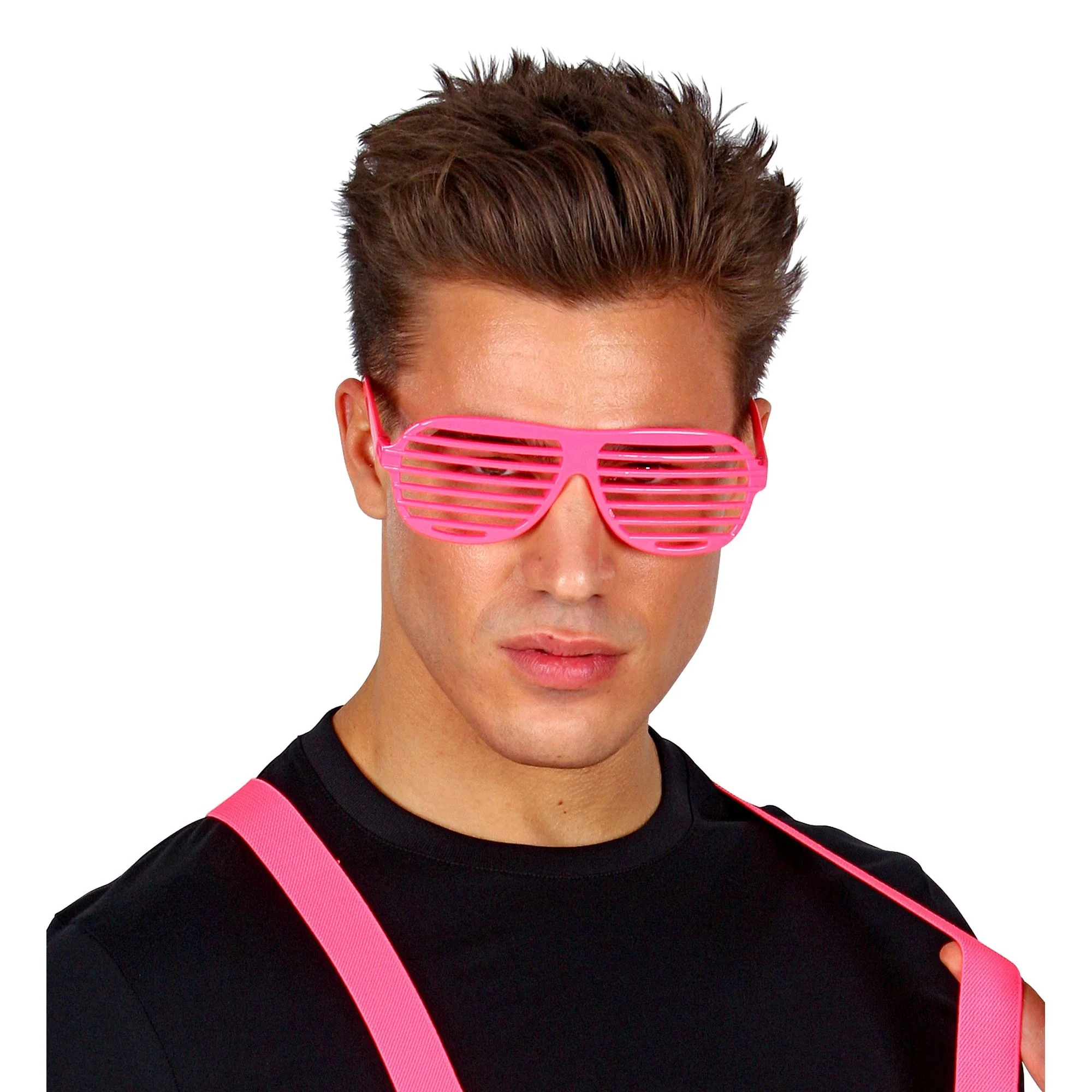 Neon roze bril met luikjes - Image 2