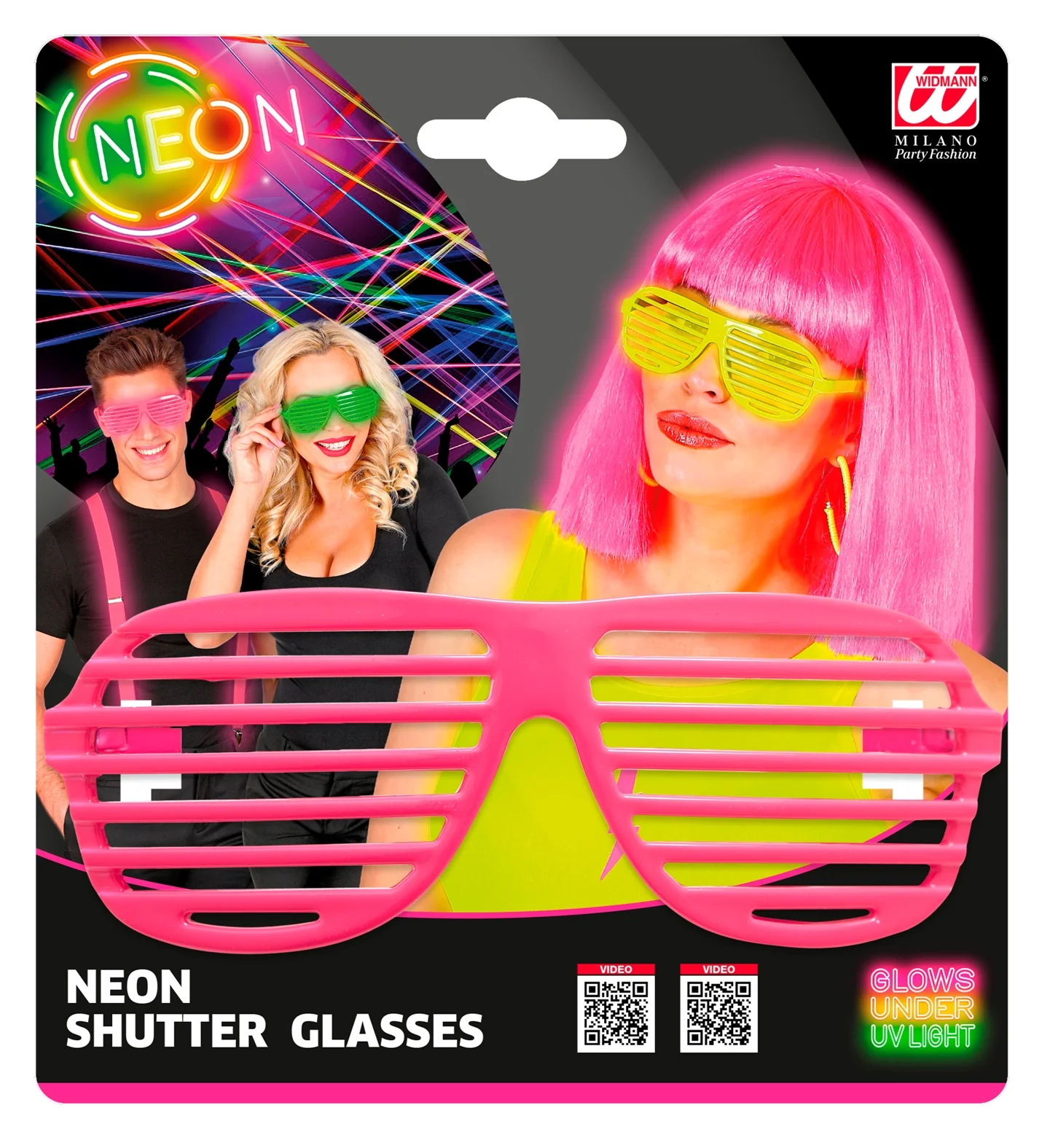 Neon roze bril met luikjes - Image 6