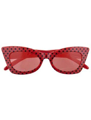 Bril rock en roll rood met stippen