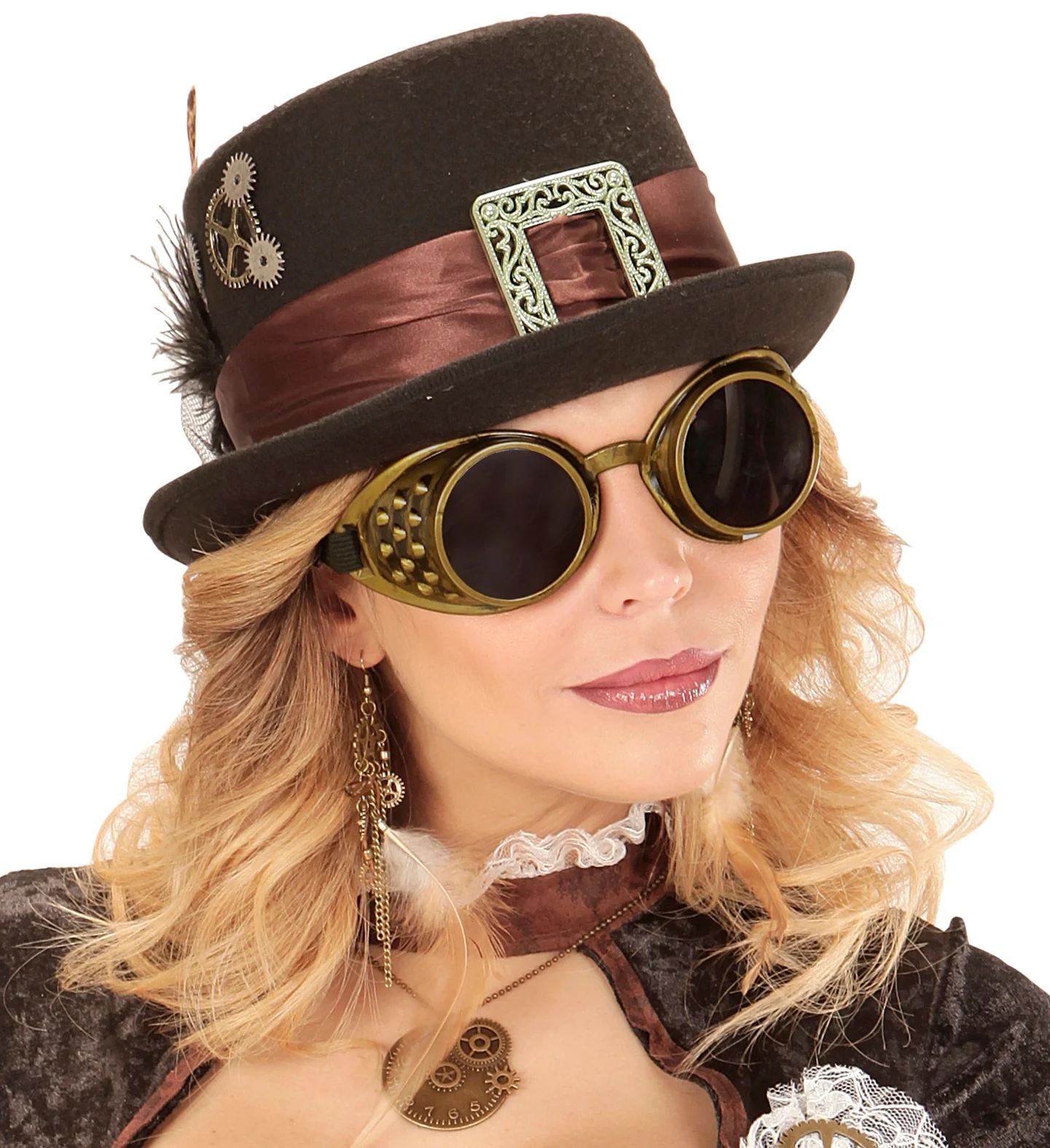 Bronze steampunk stof bril - Image 2