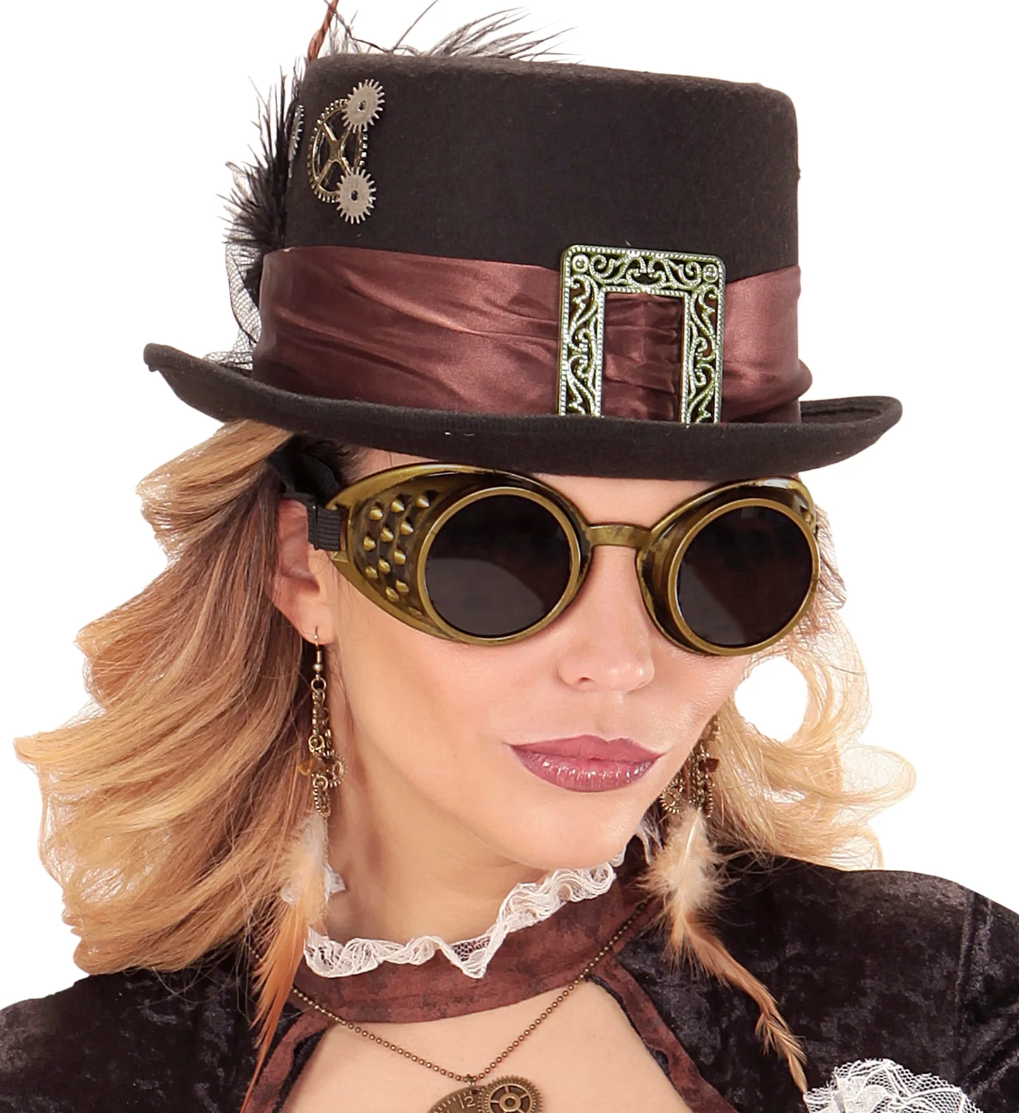 Bronze steampunk stof bril - Image 3