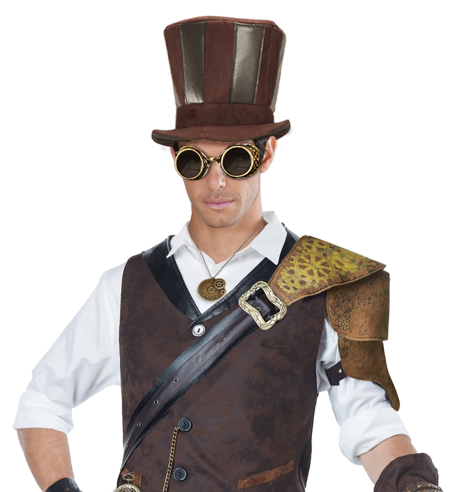 Bronze steampunk stof bril - Image 4