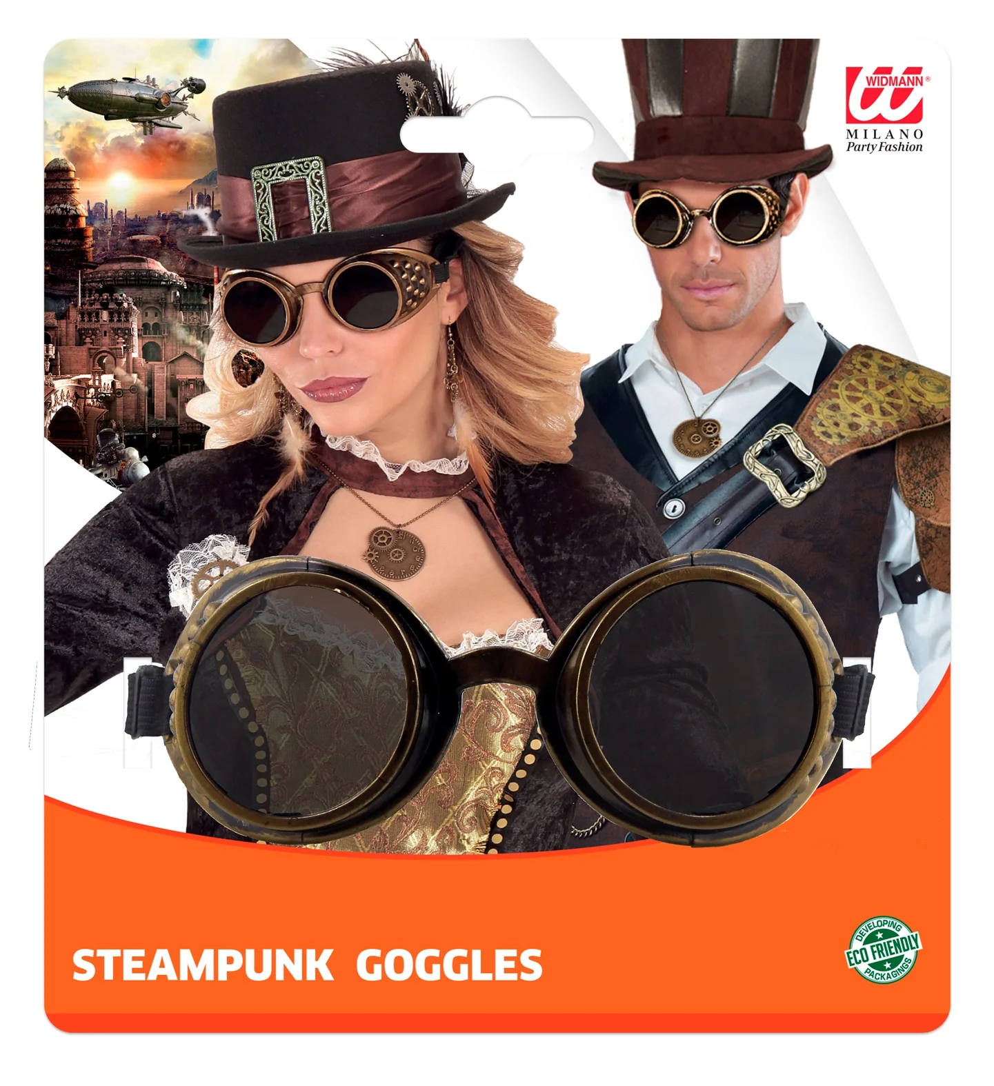 Bronze steampunk stof bril - Image 6