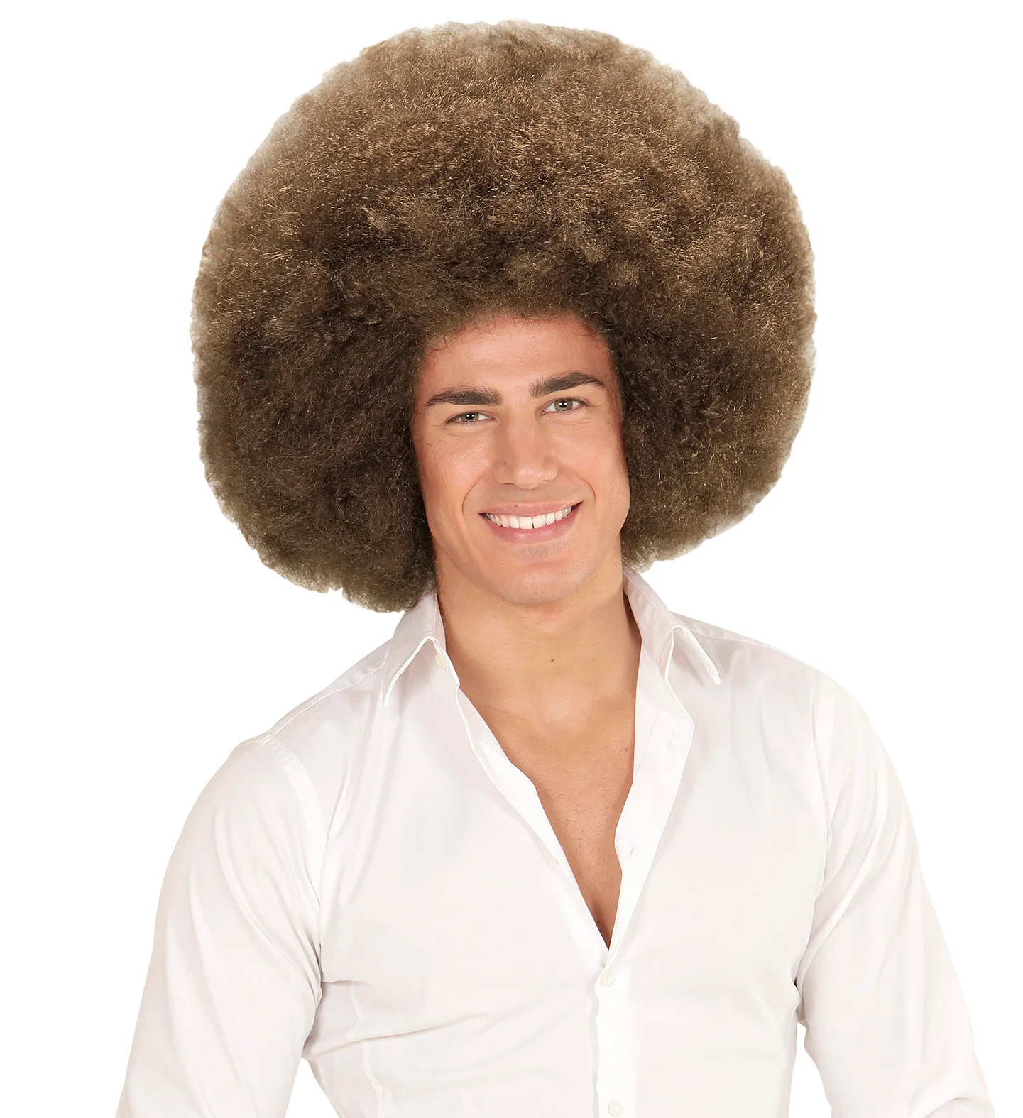 Bruine afro pruik - Image 3