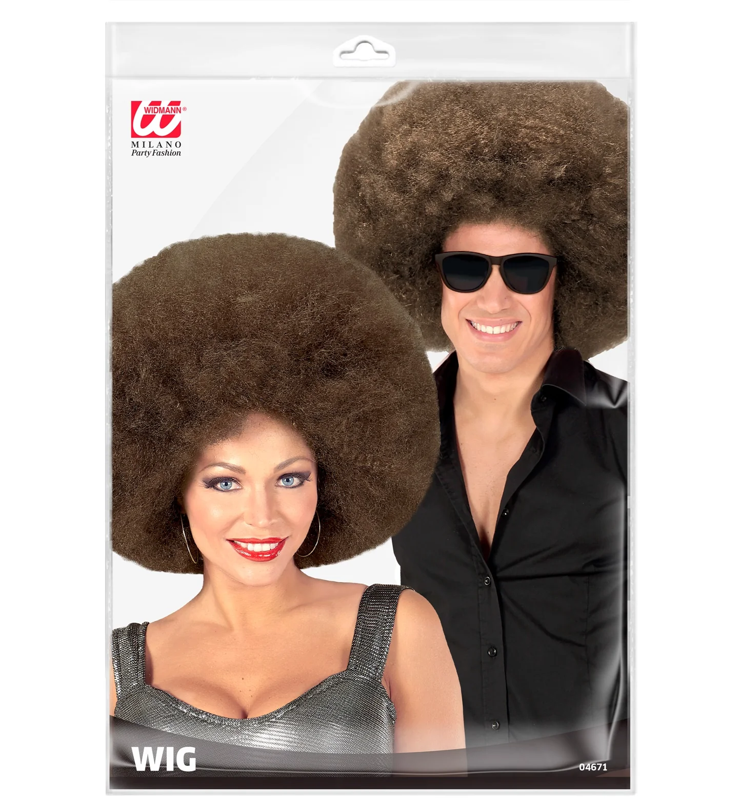 Bruine afro pruik - Image 6