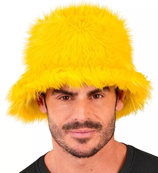 Bucket hat pluche geel Evi - Image 3