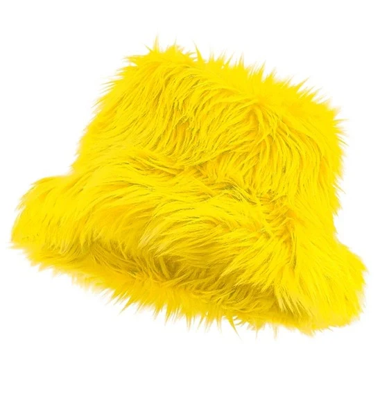 Bucket hat pluche geel Evi - Image 4