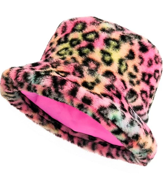 Bucket hat pluche luipaard multi Sanne - Image 3