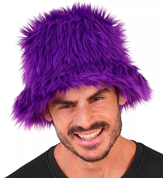 Bucket hat pluche paars Lars - Image 3