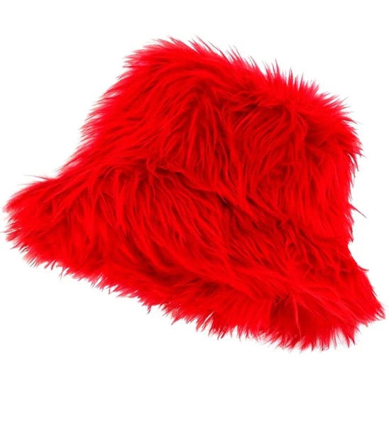 Bucket hat pluche rood Mats - Image 3