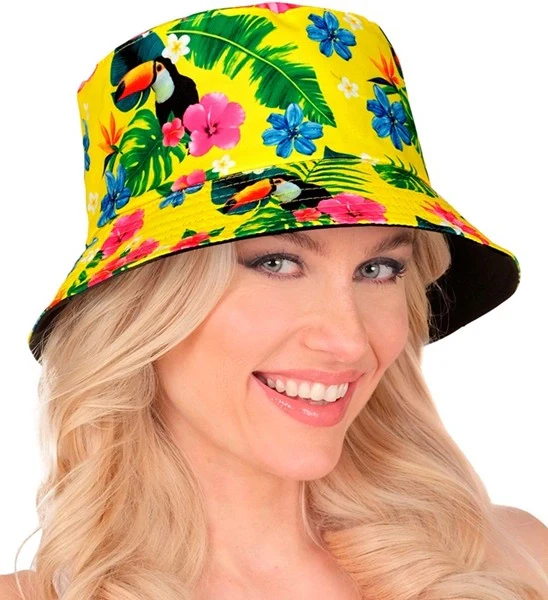 Bucket hat zomer party geel kostuum Thijs - Image 2