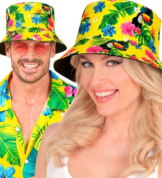 Bucket hat zomer party geel kostuum Thijs - Image 4