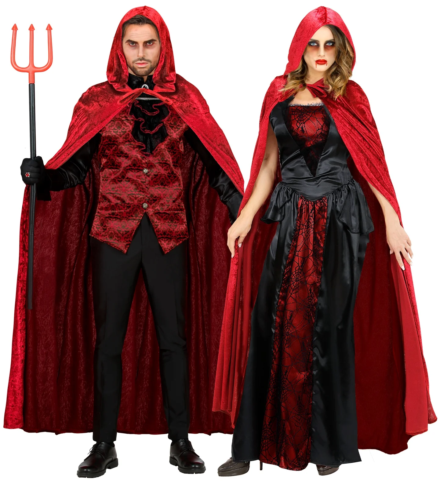 Cape rood / bordeaux met capuchon 150cm - Image 2