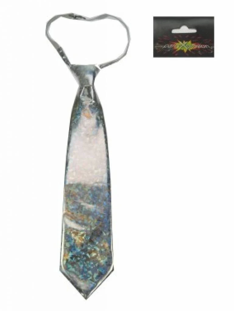 Stropdas zilver hologram