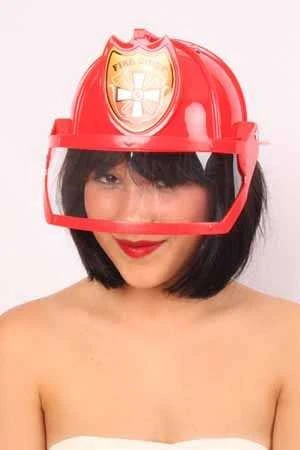 Brandweerhelm rood met vizier