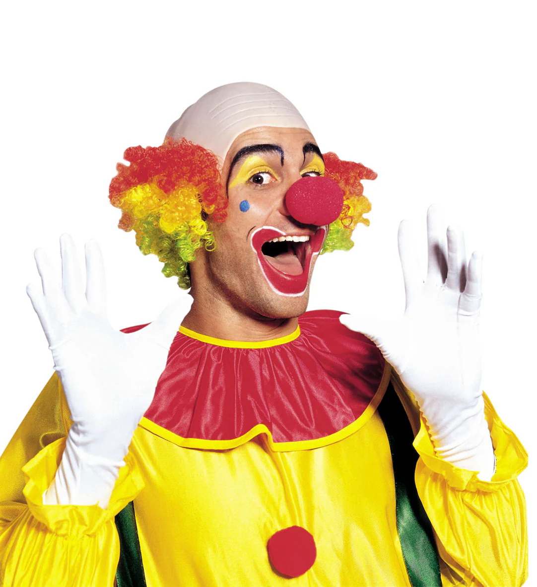 Clown pruik kaal hoofd kleurrijk - Image 2