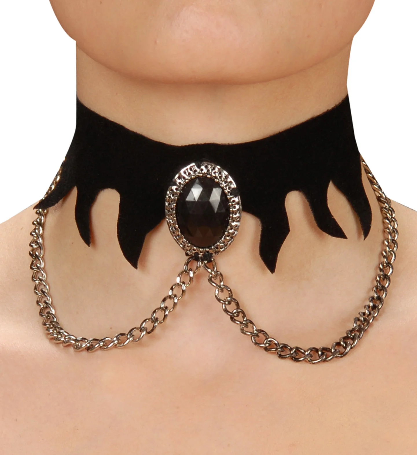 Choker zwarte edelsteen gothic - Image 2
