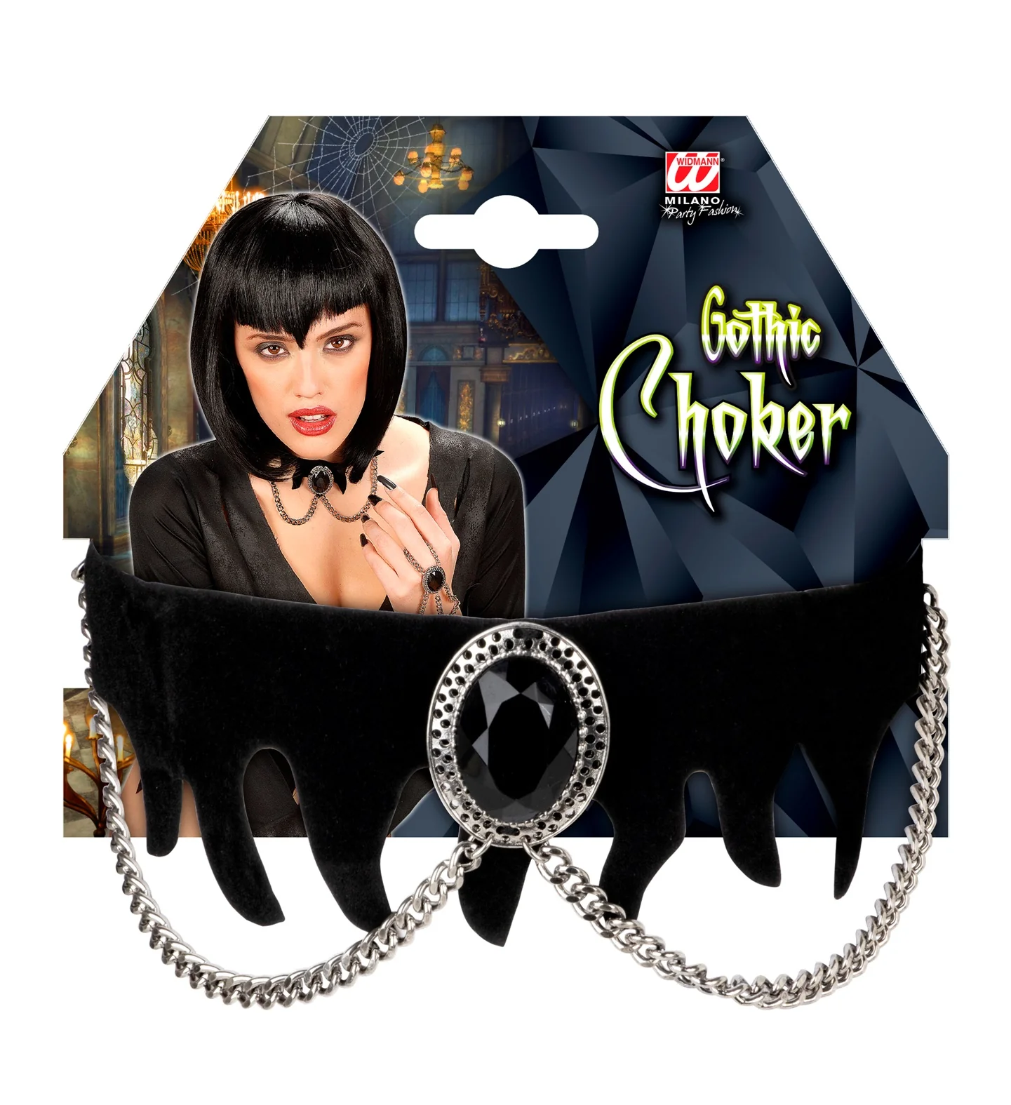 Choker zwarte edelsteen gothic - Image 6