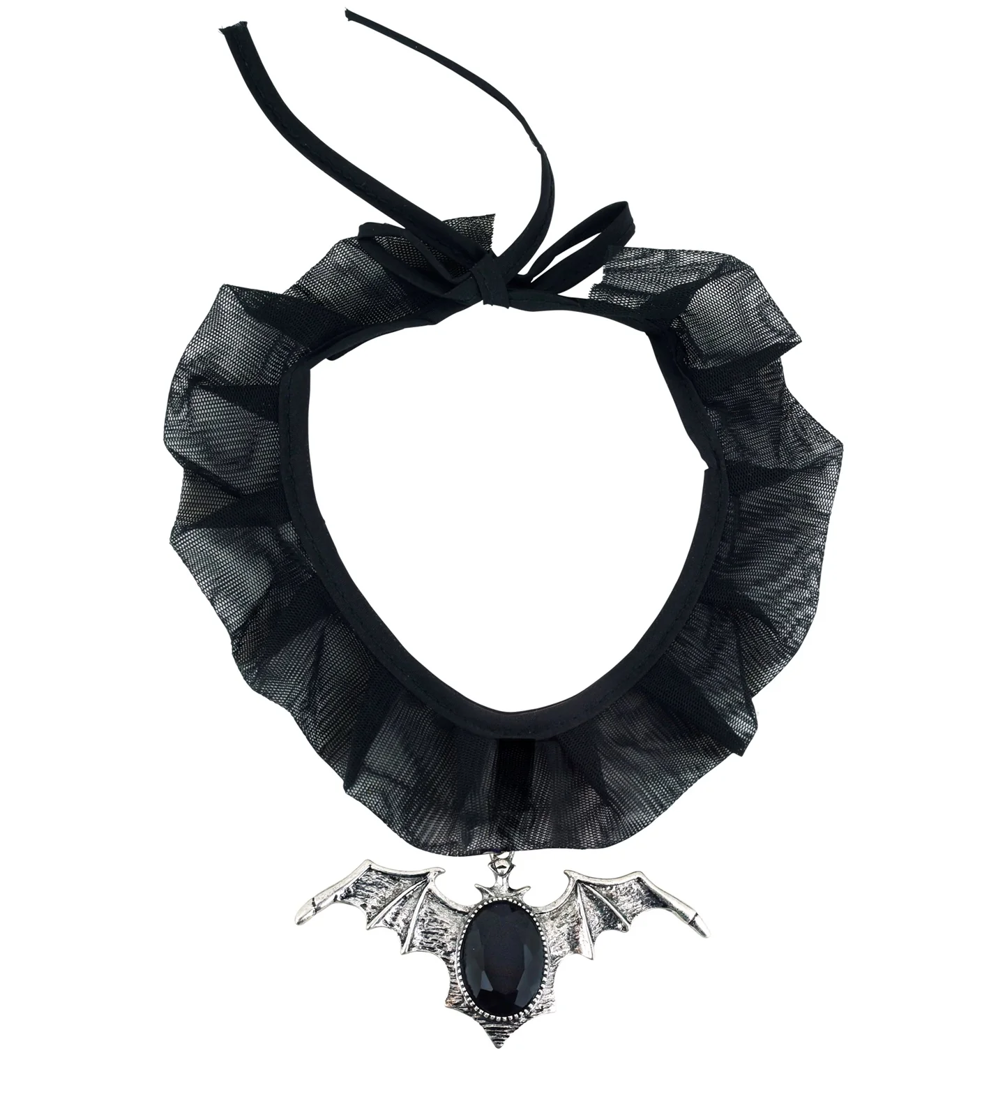 Choker vleermuis met zwarte gemsteen