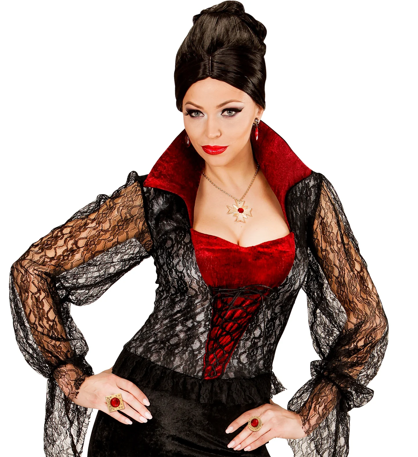 Dracula ketting met ringen Robijn - Image 3