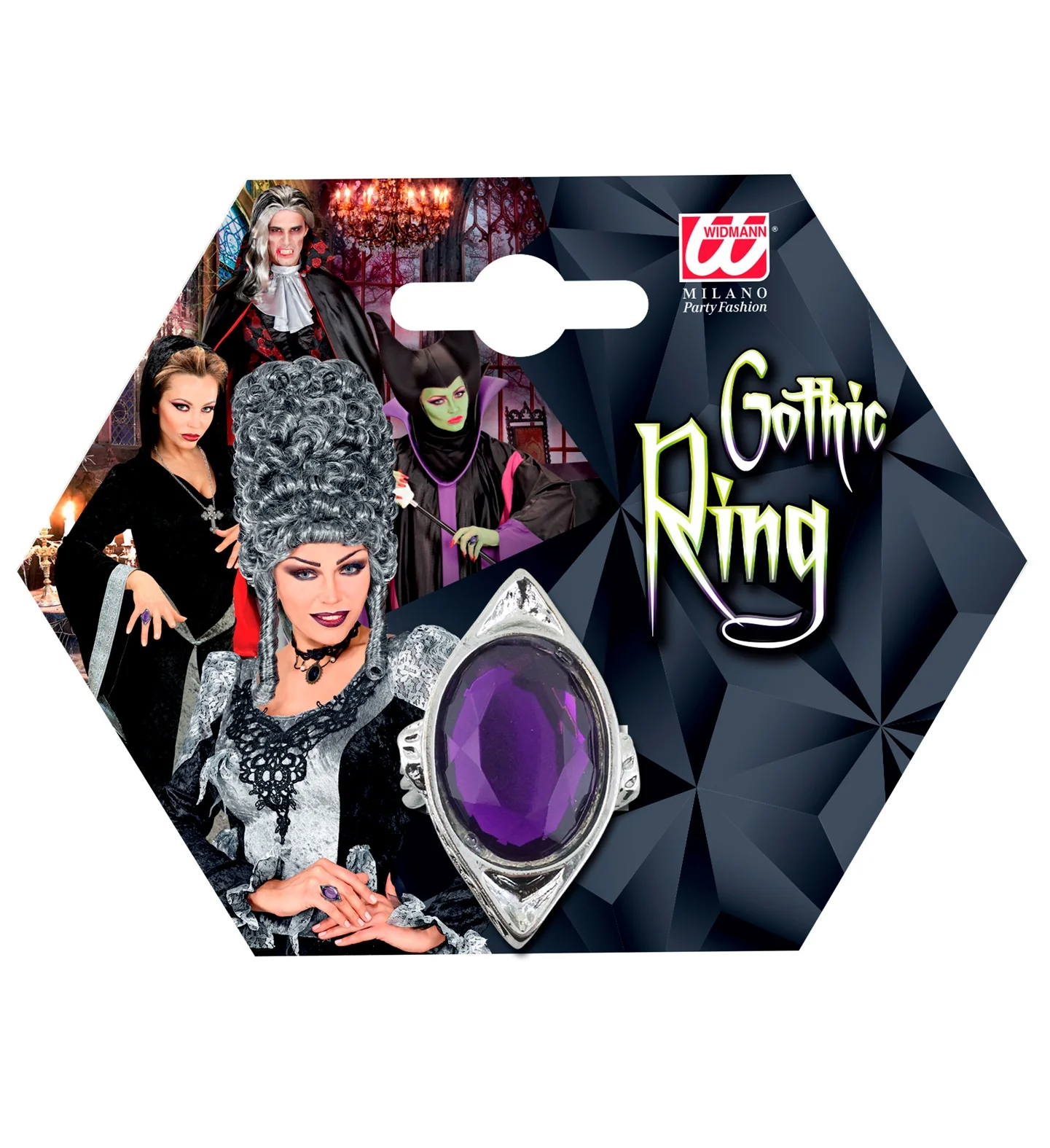 Gotische ring met paarse gemsteen - Image 5