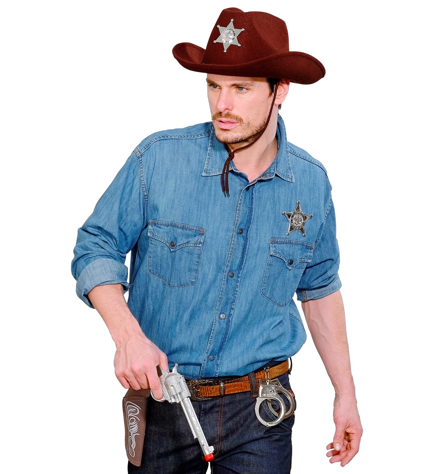 Cowboy pistool met holster bruin - Image 4