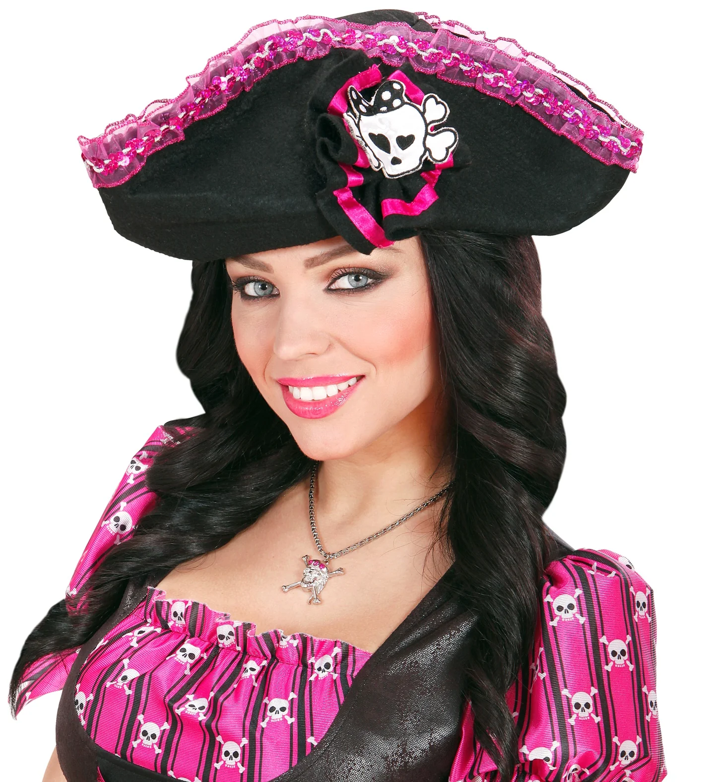 Piraten ketting schedel strass - Image 3