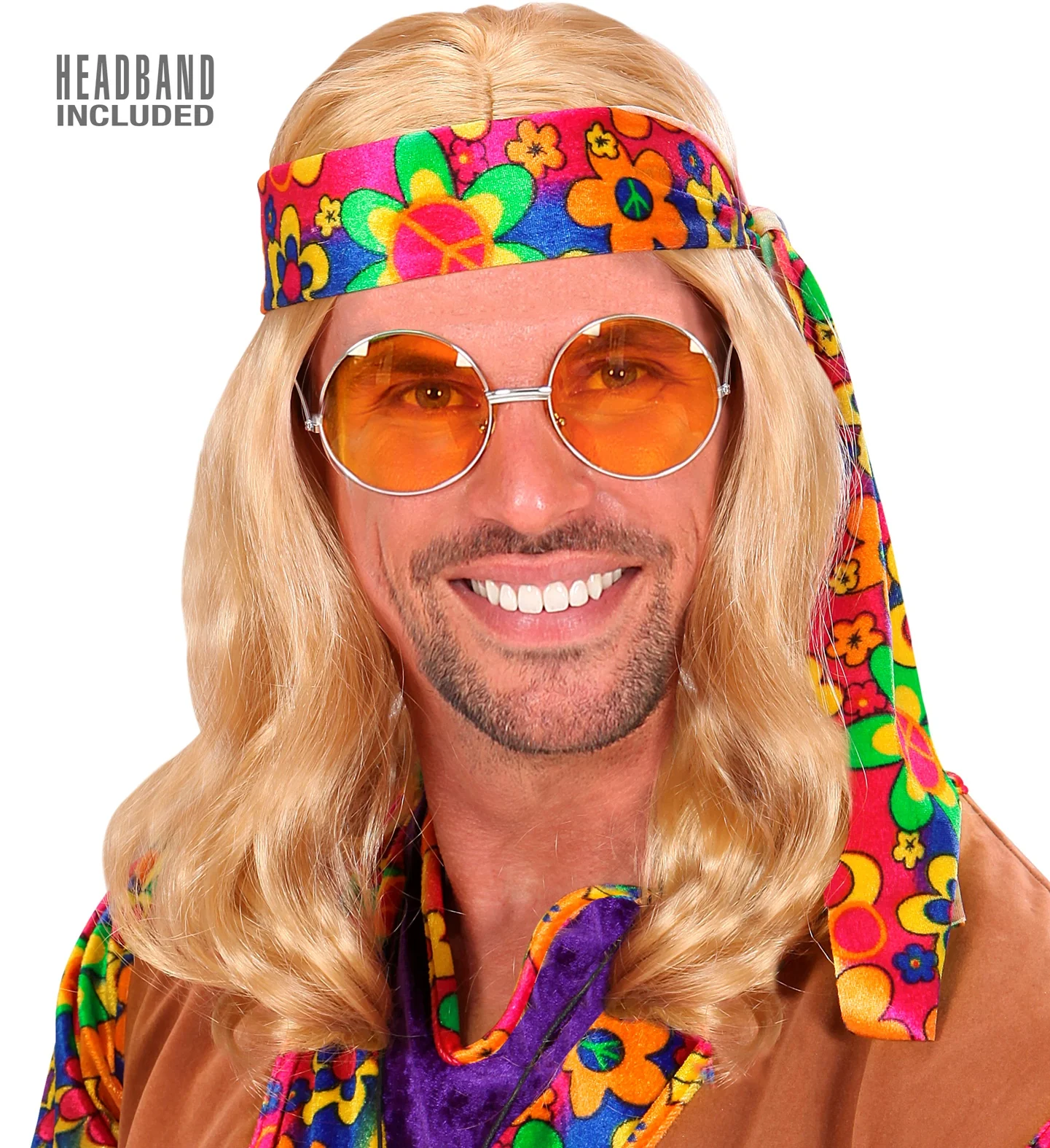Hippie pruik John Lennon blond - Image 2
