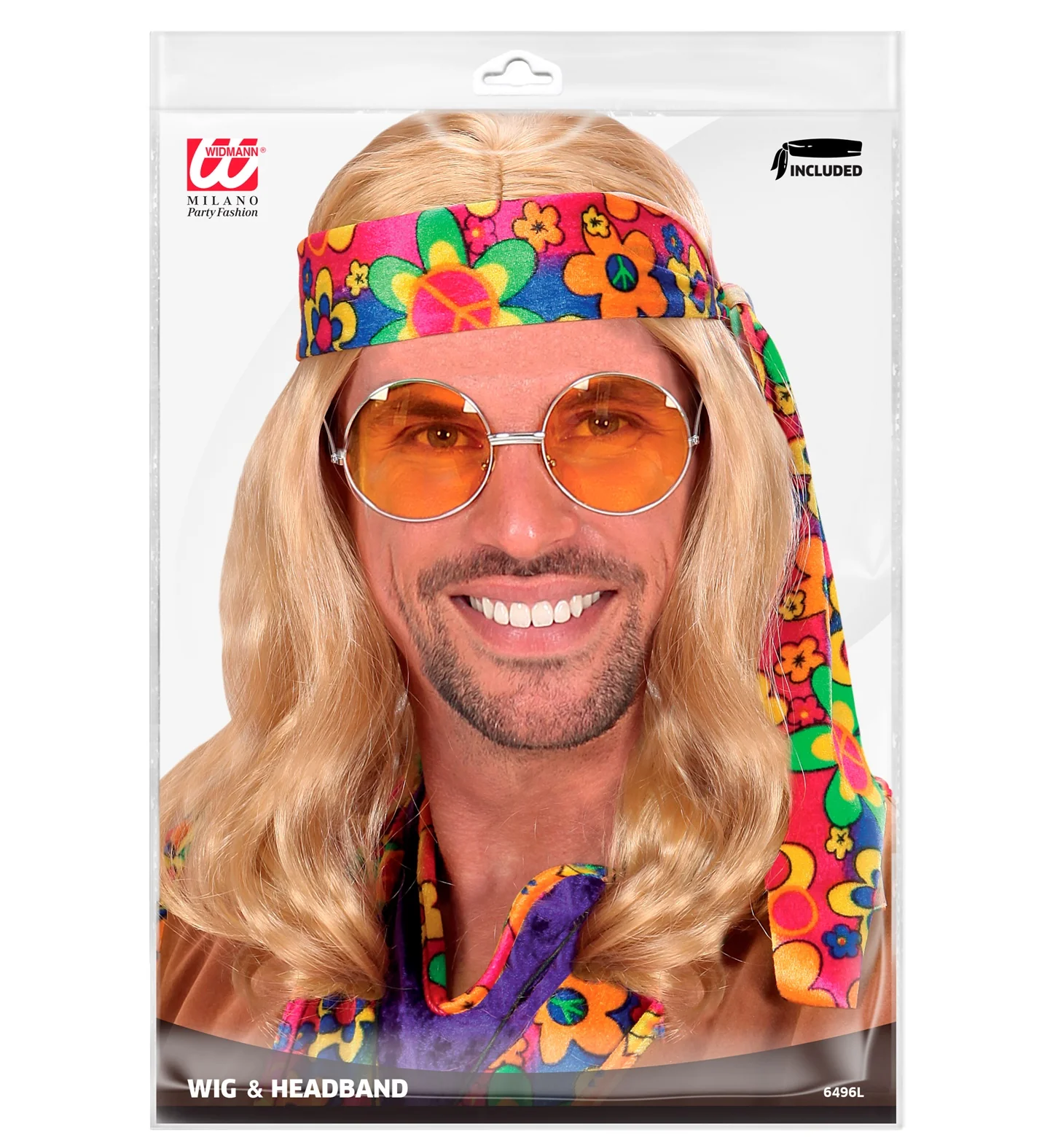 Hippie pruik John Lennon blond - Image 3
