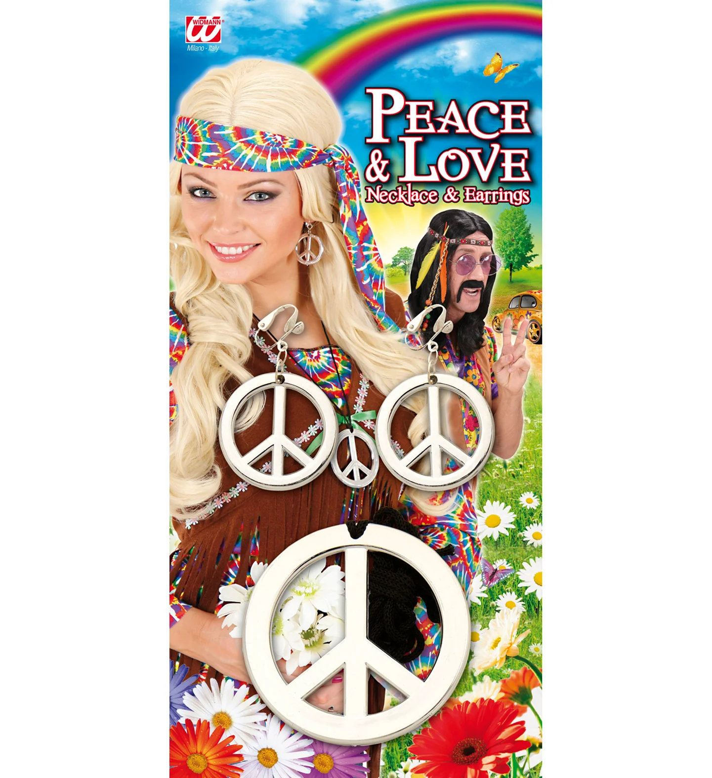 Hippie ketting en oorbellen Peace - Image 3