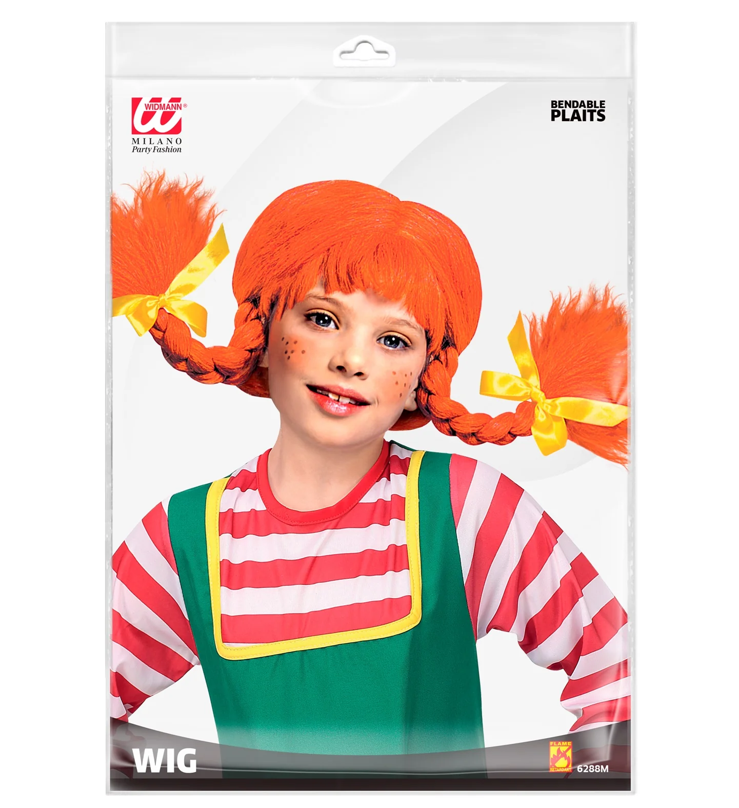 Pruik Pipi met staartjes kinderen - Image 2