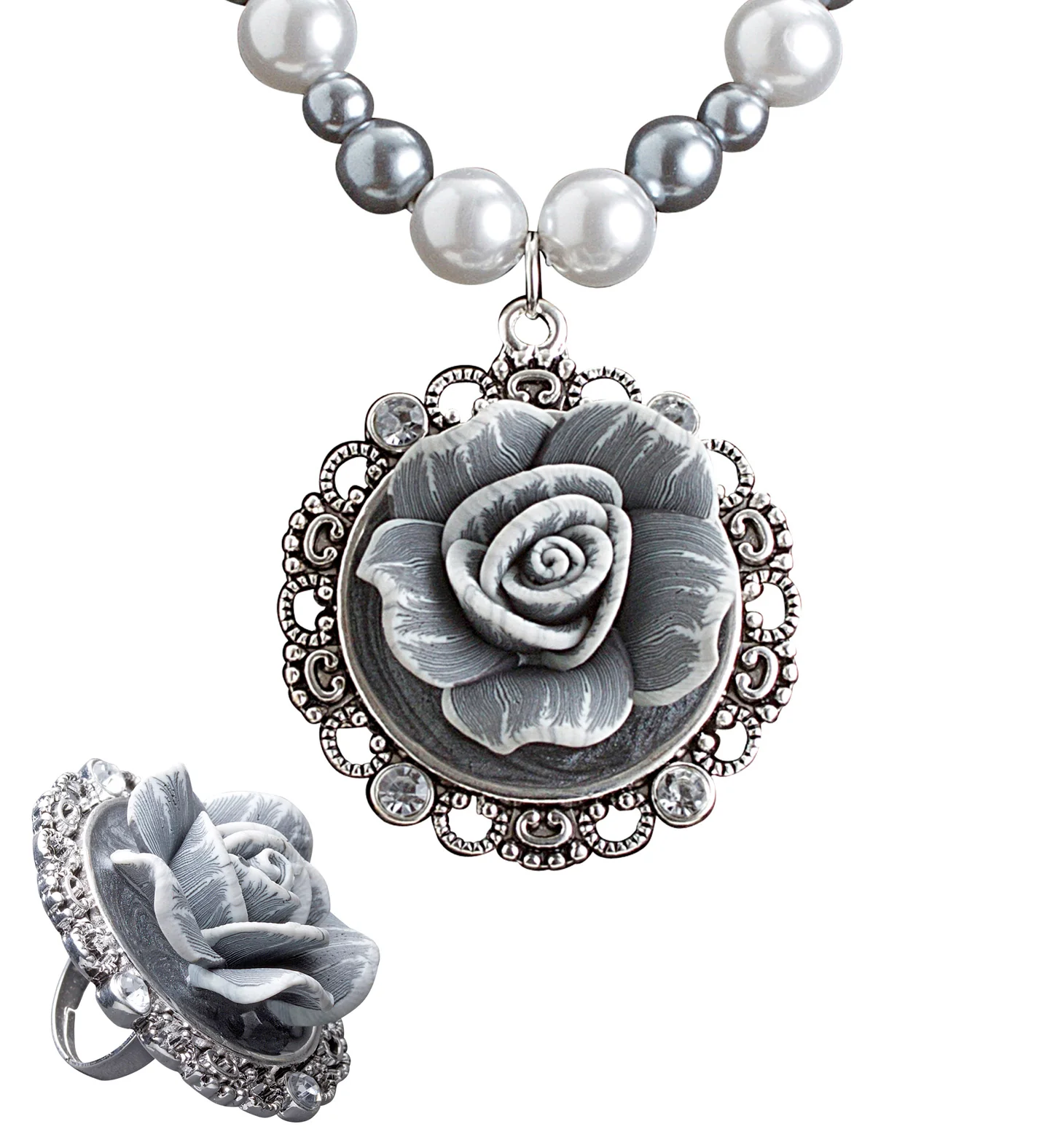 Parelketting grijze roos koningin - Image 2