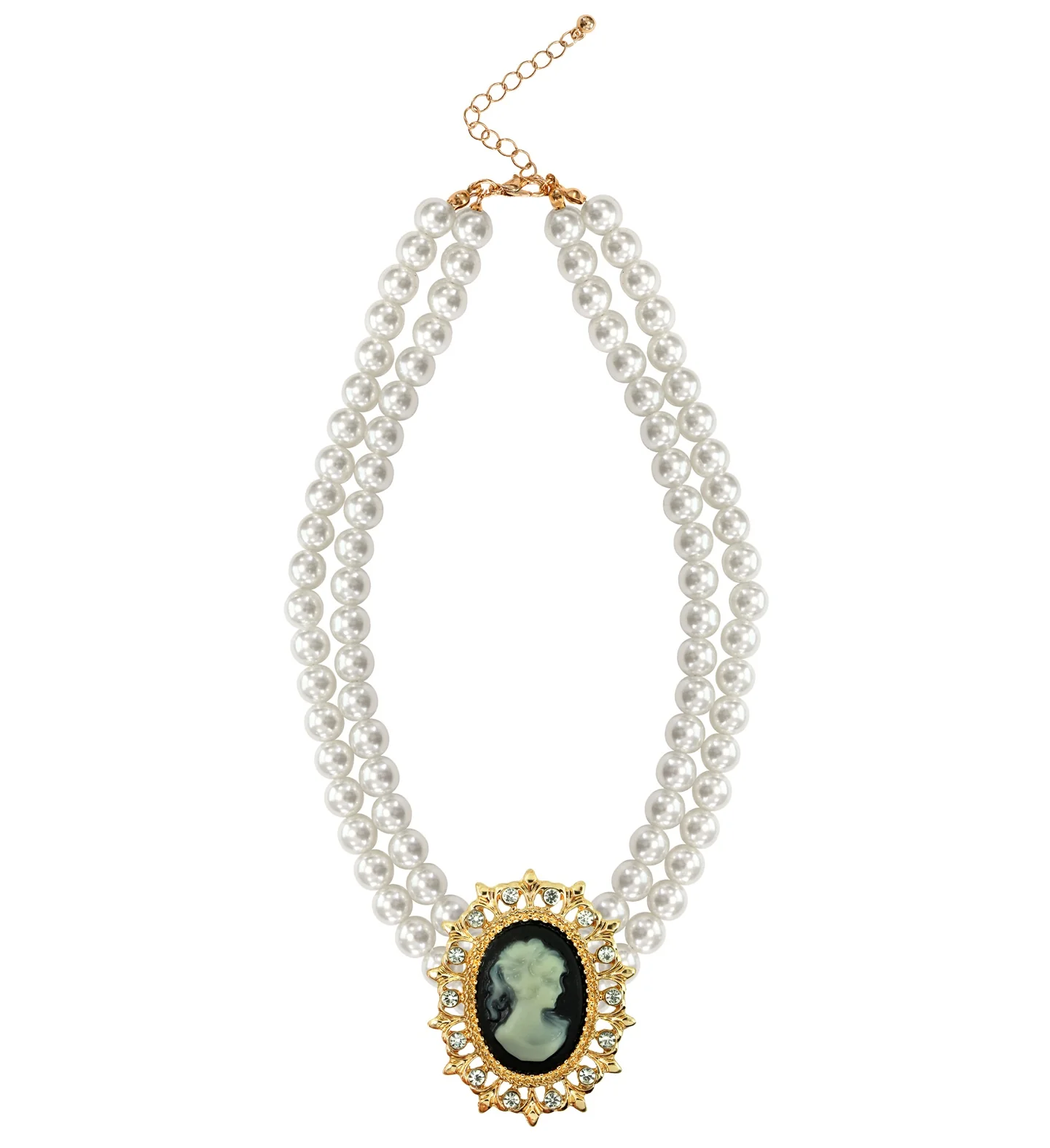 Parelketting met edelsteen Barok