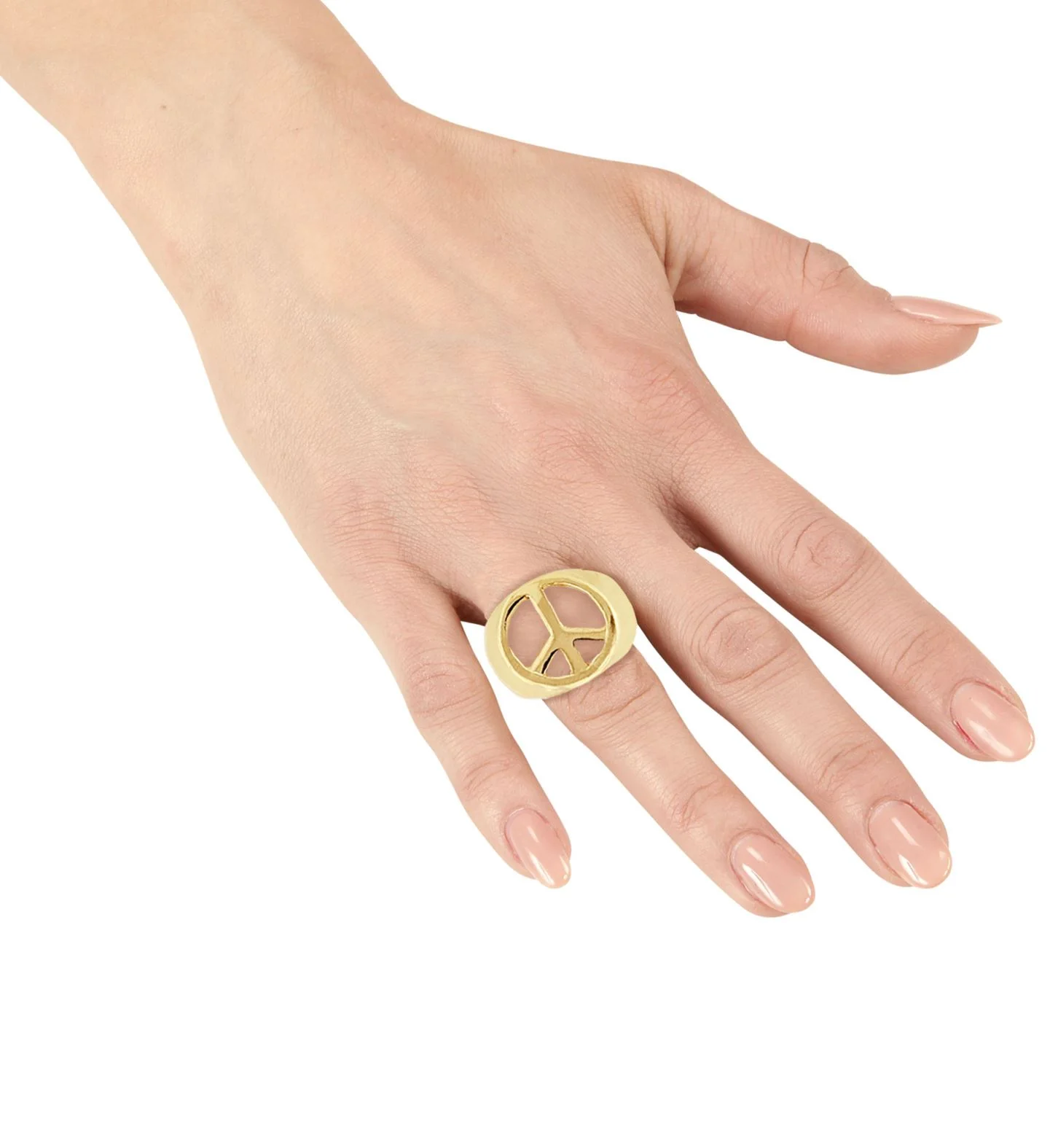 Hippie ring goud peace - Image 2