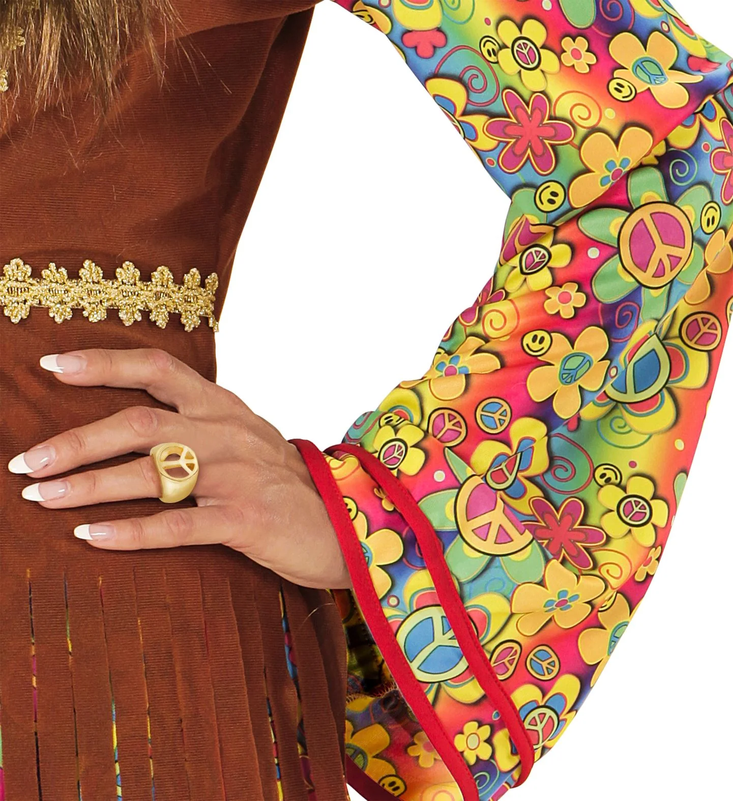 Hippie ring goud peace - Image 4