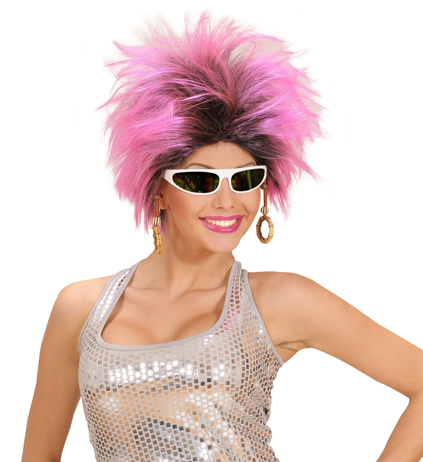 Roze pruik Frenzy - Image 3