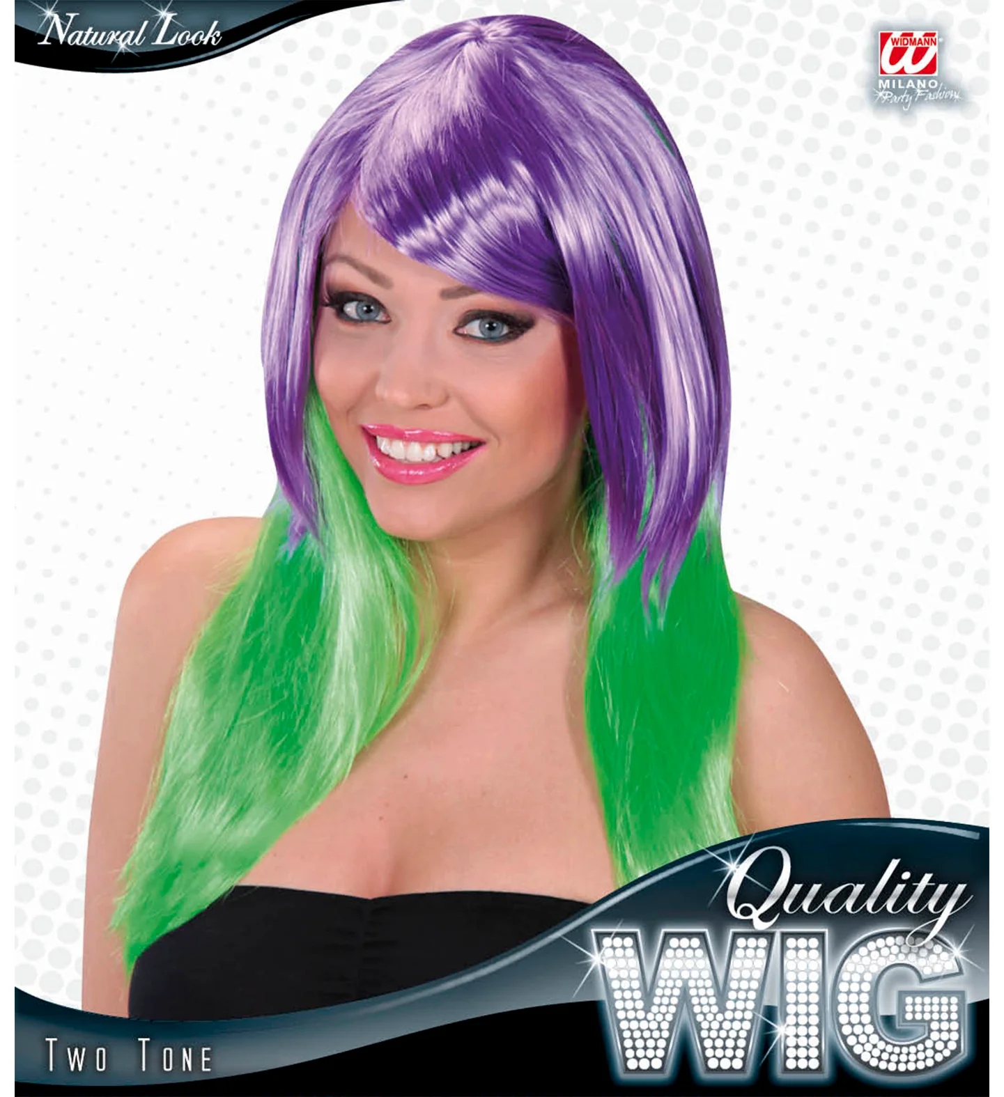 Dip dye pruik paars groen - Image 2