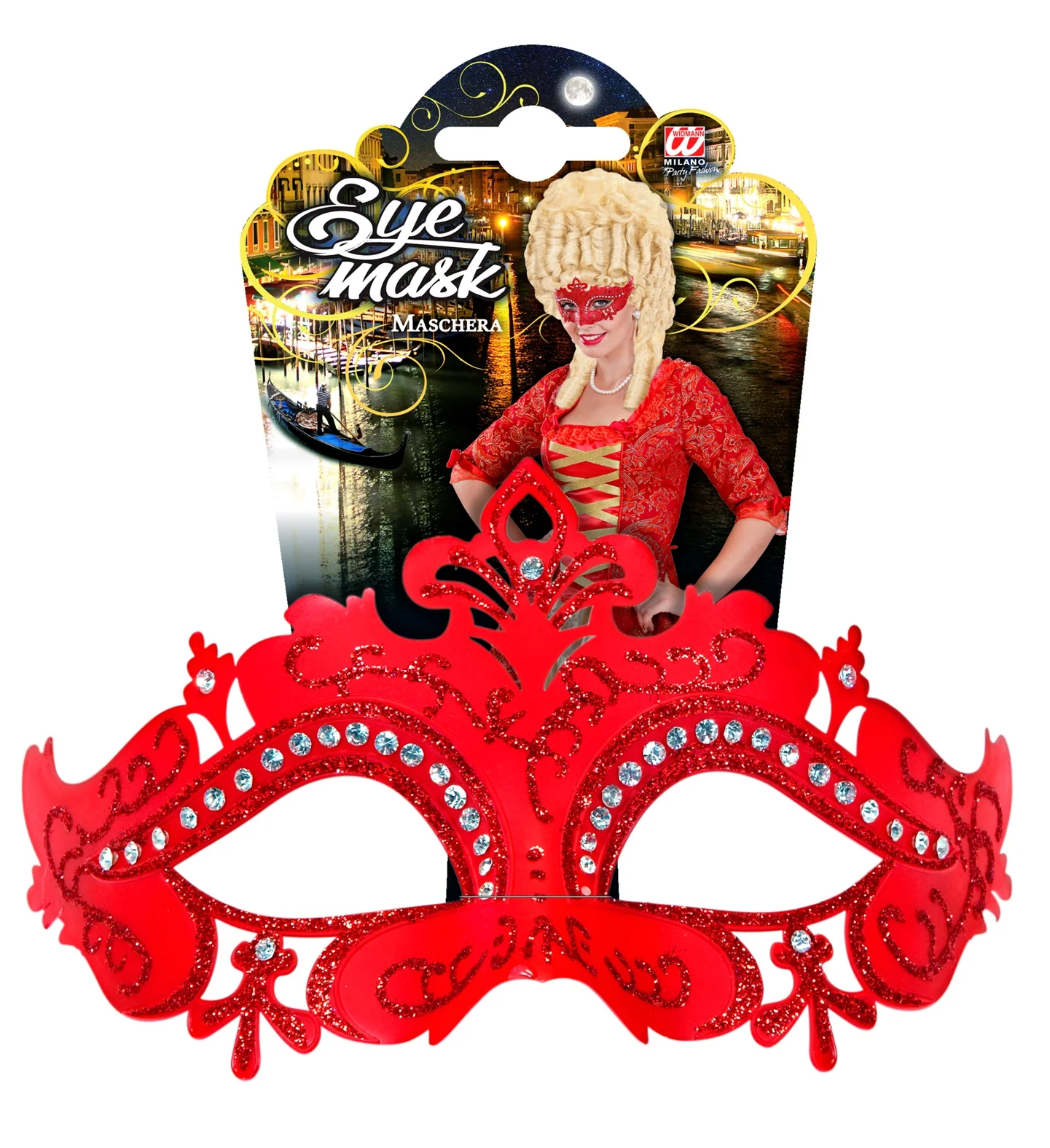 Venetiaans oogmasker Lune rood - Image 4